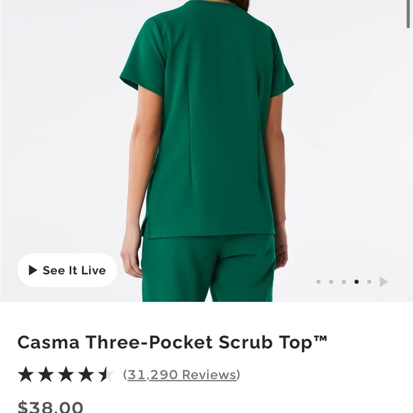 Figs Hunter green scrub top - Picture 2 of 6